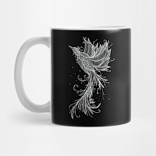 White Phoenix on Black Mug